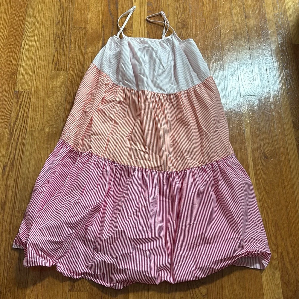 SOLID & STRIPED Addison pinstripe sun dress Easter M - Picture 3 of 4